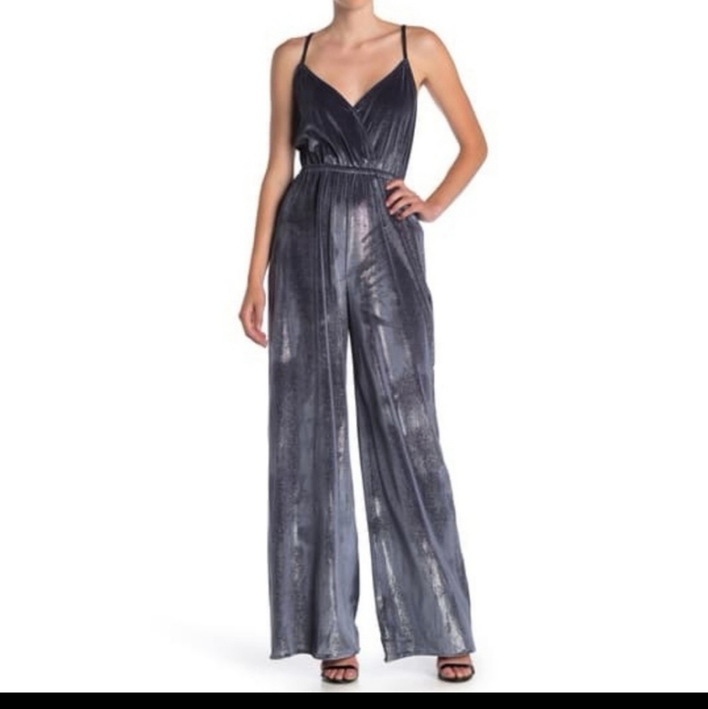 SHOW ME YOUR MUMU THE RICHARD JUMPSUIT IN GLITTER VELVET. SIZE MEDIUM